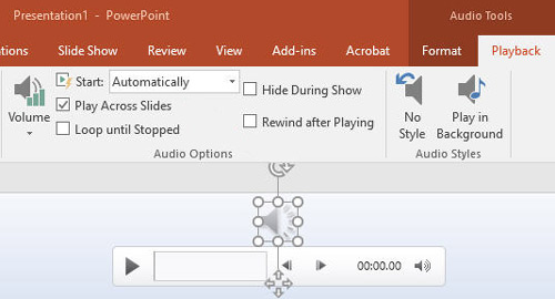 audio playback settings powerpoint