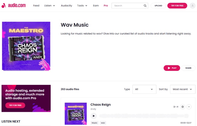 audio wav music site