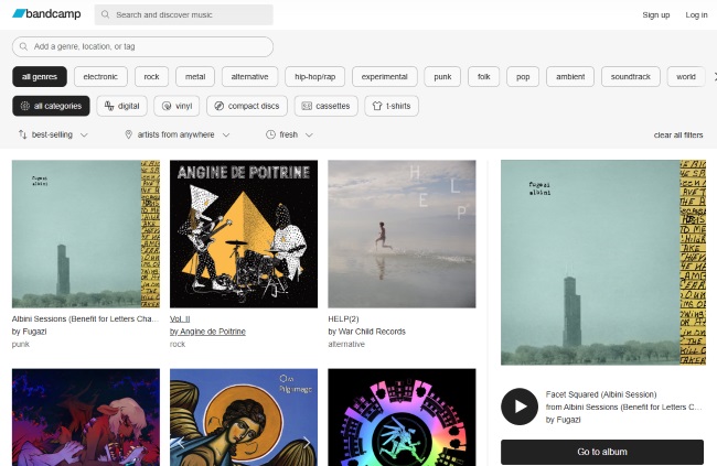 bandcamp to purchase wav music