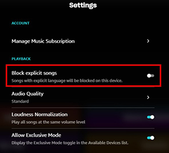 block amazon music explicit songs