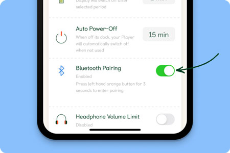 bluetooth pairing in yoto mobile app