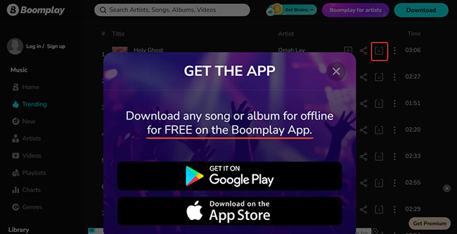 boomplay free music download for mobile app only