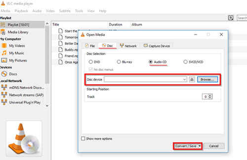 burn cd with vlc