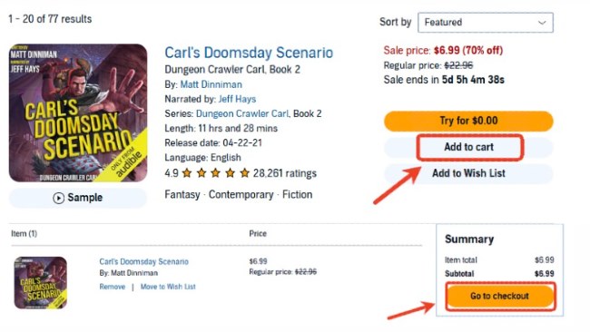 buy dungeon crawler carl on audible
