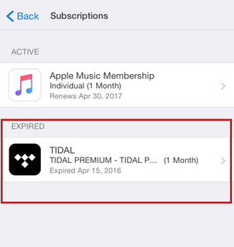 get tidal unsubscribe iphone