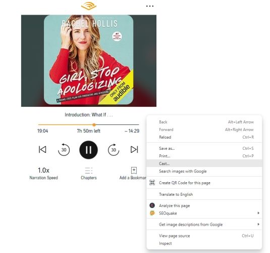 cast audible cloud player