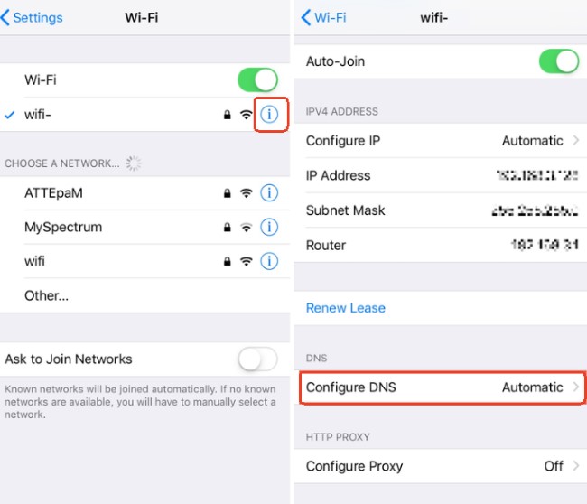 change private dns on iphone