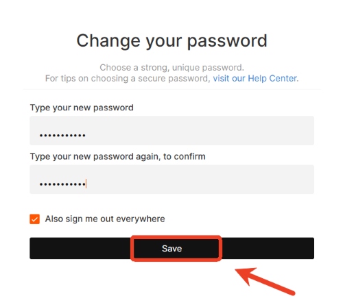 change soudcloud password and save