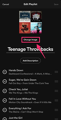 change spotify playlist image