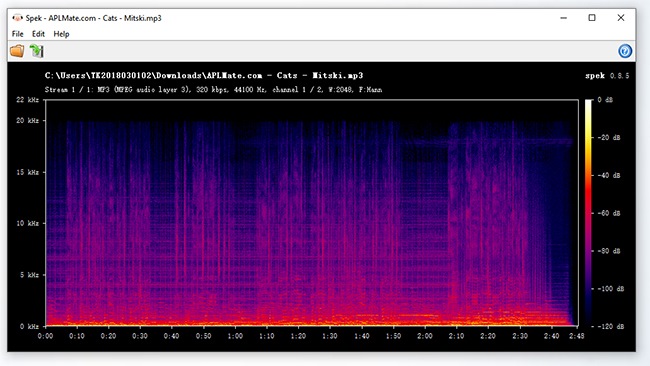 check aplmate audio quality spek