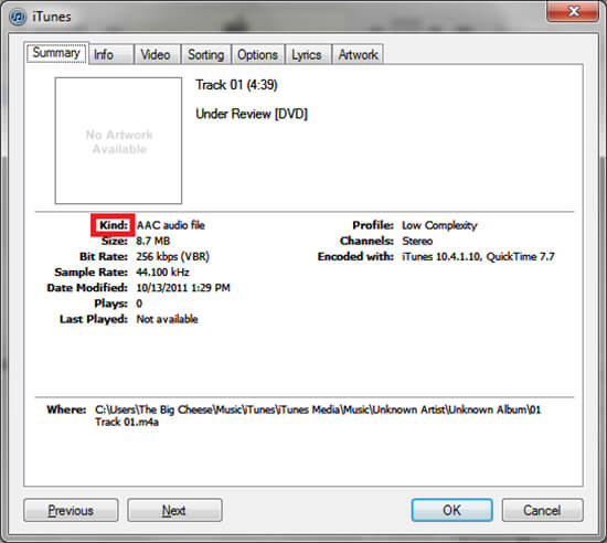 check itunes music in kind