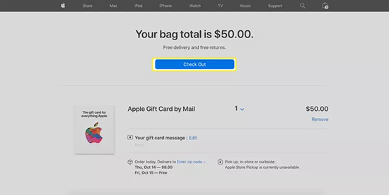 check out apple gift card