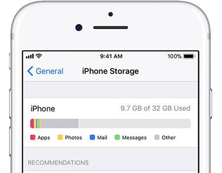 check device storage space