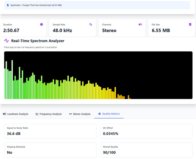 check spotmate audio quality