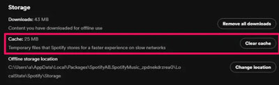 clean spotify cache pc