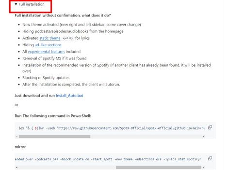 click on triangle to expand detailed info