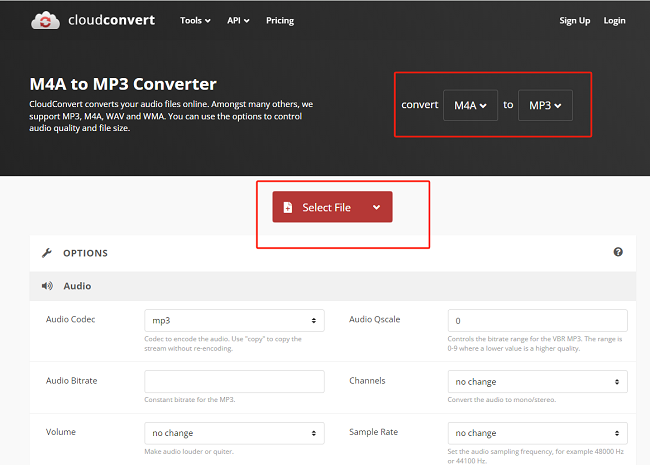 cloudconvert m4a to mp3 converter free