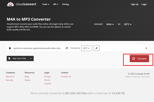 convert m4a to mp3 free cloudconvert