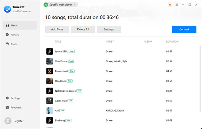 convert spotify music tunepat