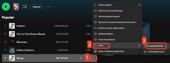 copy spotify song link