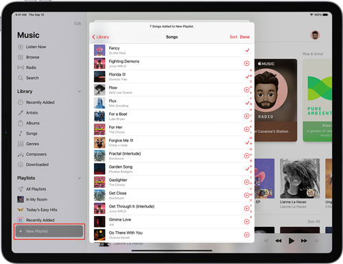 create new apple music playlist to shuffle all songs