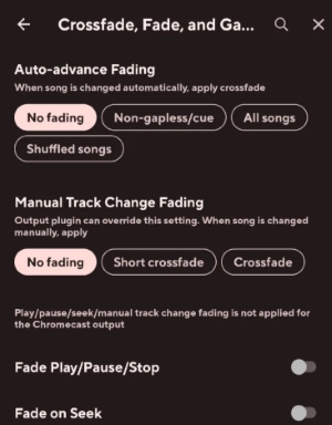 crossfade youtube music on android