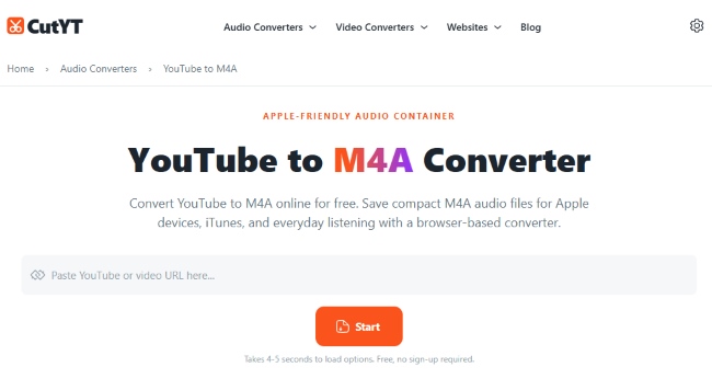 cutyt youutbe to m4a converter