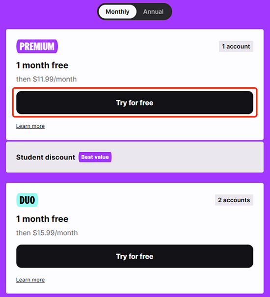 try deezer premium for free
