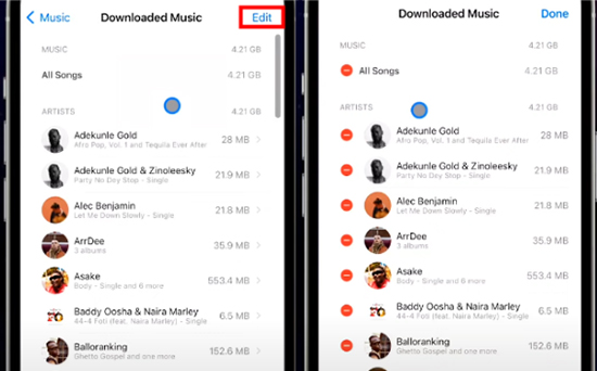 delete all songs from apple music on iphone
