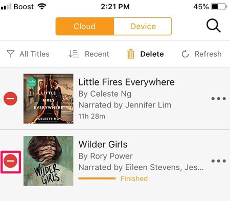 delete audible audiobooks
