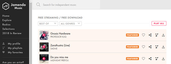 jamendo free mp3 download site