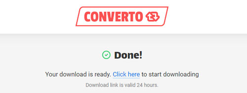 download link on converto