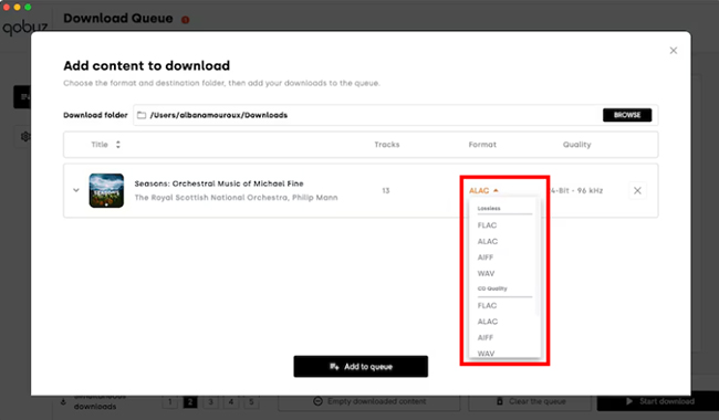 download queue via qobuz downloader