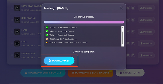 download spotify album to zip via spotisaver