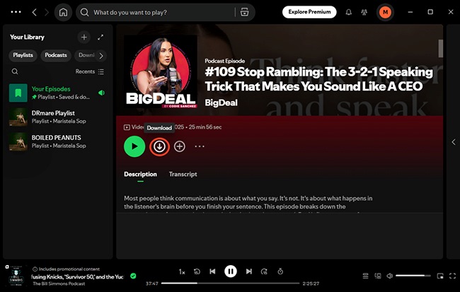 download spotify podcast on pc