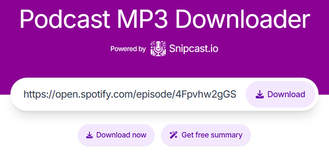 download spotify episode via podcastmp3downloader