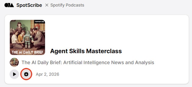 download spotify podcast online via spotscribe