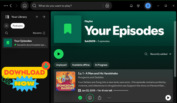 download spotify podcast