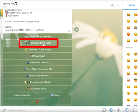 download spotify song telegram bot