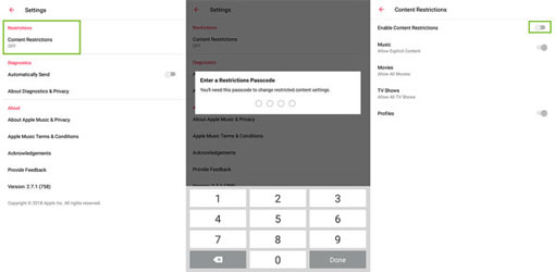 turn offline explicit music on apple music android
