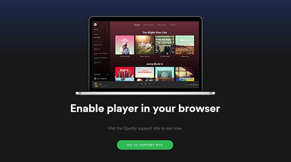 enable spotify web player on chromebook
