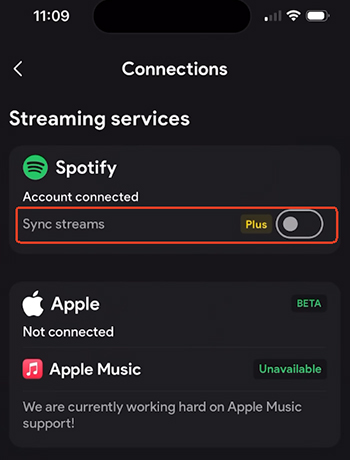 enable sync streams in stats fm