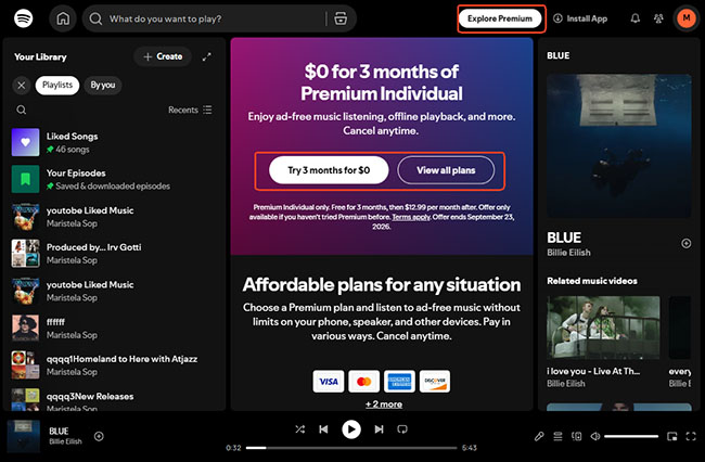 explore premium on spotify