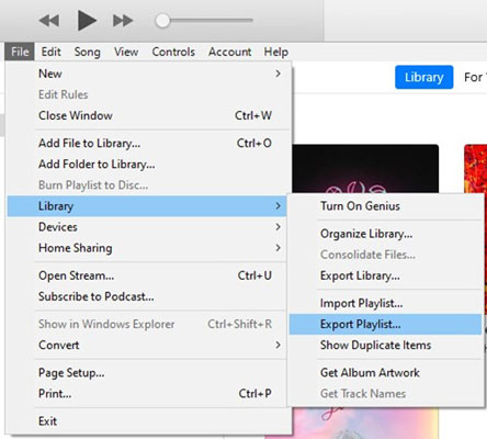 export apple music playlist from old account