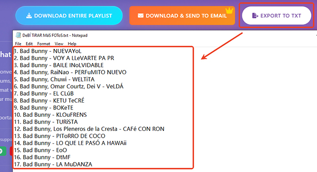 export spotify to txt spotisaver