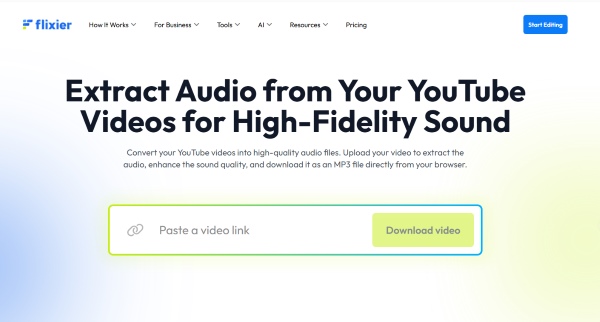 extract youtube video via flixier