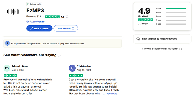 ezmp3 trustpilot reviews