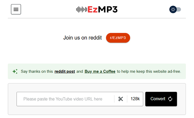 add youtube link to ezmp3 website