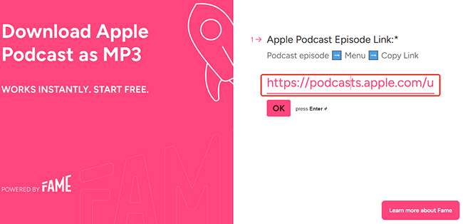 fame apple podcast to mp3 converter