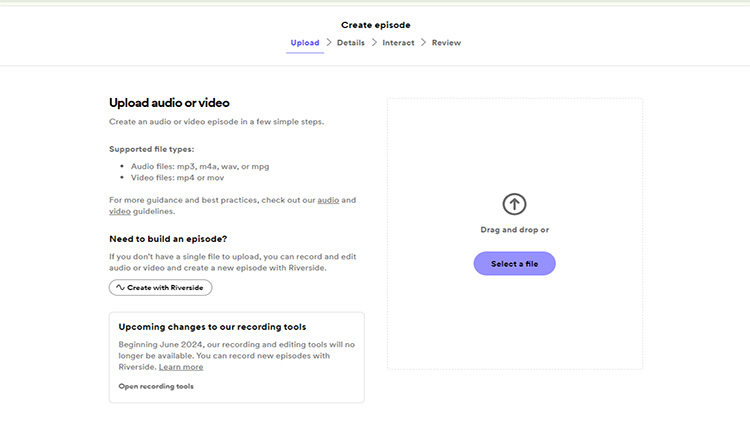 fill in details of podcast